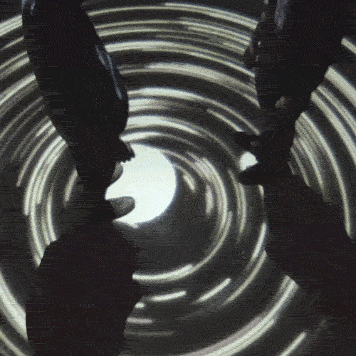 Two participants standing in the whirlpool